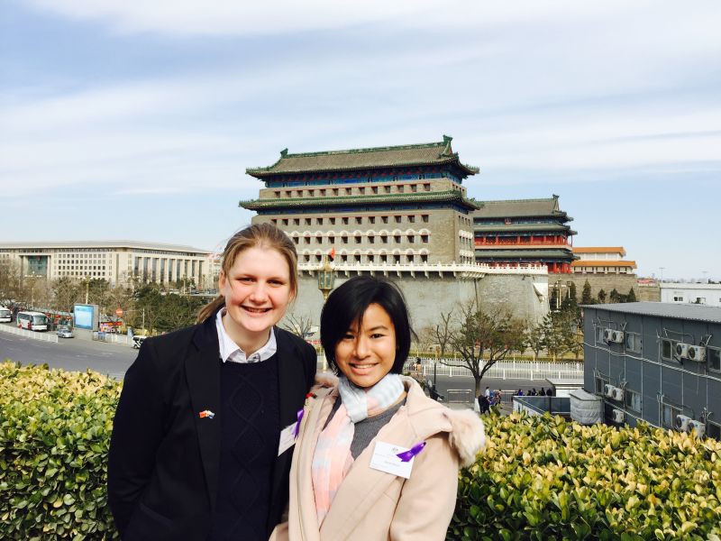 Figure 2: Melinda Lethbridge (L) & Rachel Bacon (R) at Jingshan Park, China