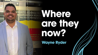 Photo of Wayne Ryder with the text "Where are they now? Wayne Ryder"