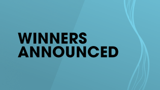 Text on plain background saying: "Winners announced"